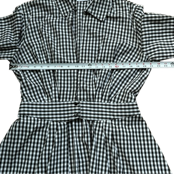 NEW YORK & COMPANY PLAID HIGH-LOW SHIRT - Picture 9 of 12